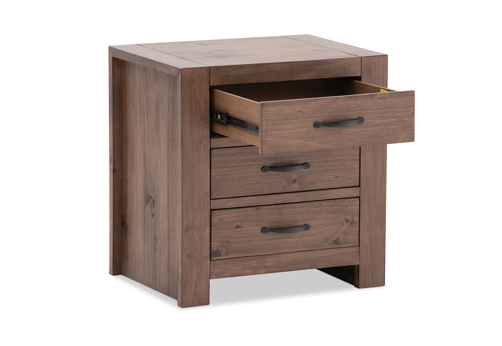 BROOKHAVEN 3 DRAWER BEDSIDE RUSTIC PINE