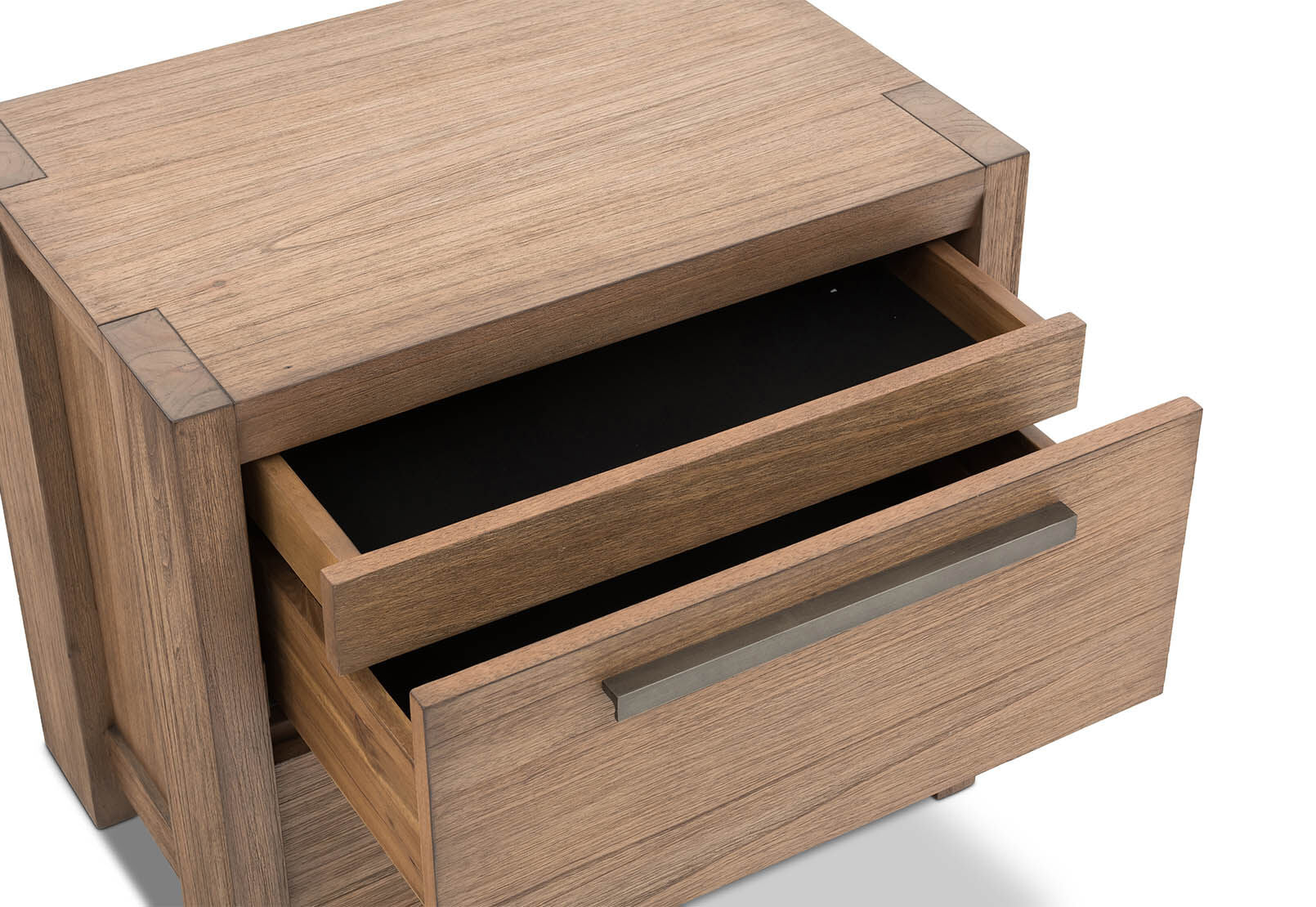 ROMULUS 2 DRAWER BEDSIDE WALNUT