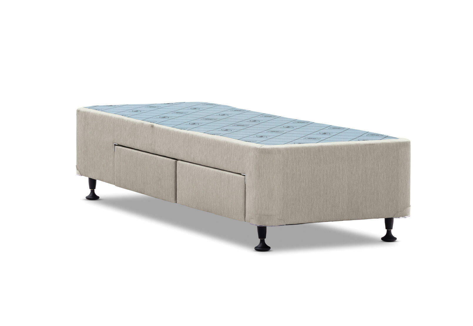 POSTUREPEDIC EXQUISITE ACCOLADE DRAWER BASE SINGLE EXTRA LONG WITH LEFT SIDE DRAWERS DUNE