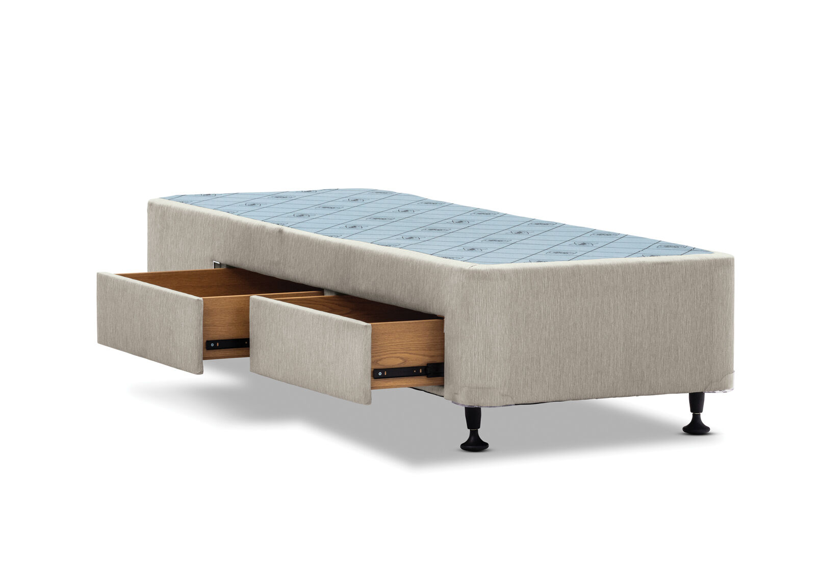 POSTUREPEDIC EXQUISITE ACCOLADE DRAWER BASE KING SINGLE WITH LEFT SIDE DRAWERS DUNE