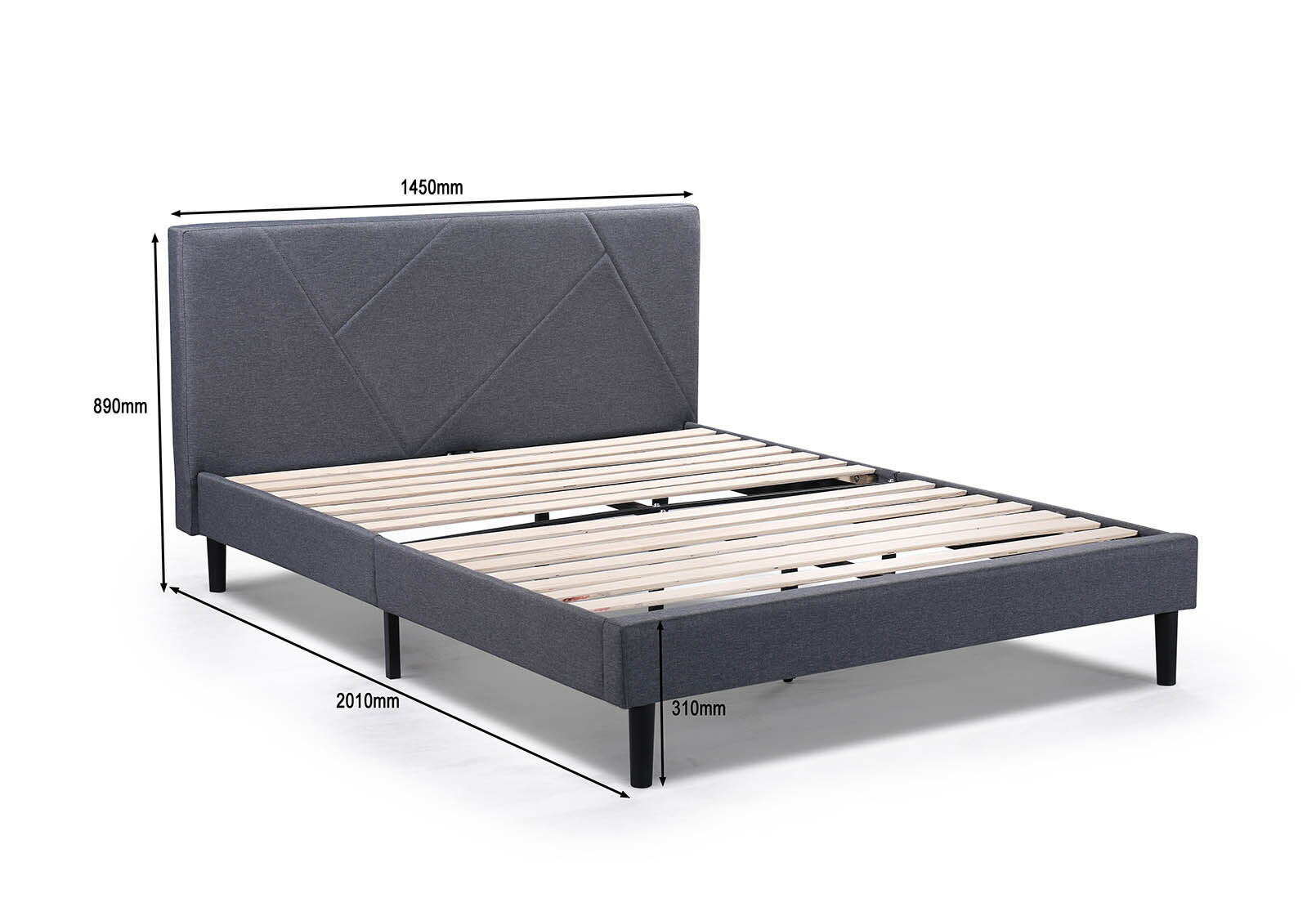 FRAZIER DARK GREY DOUBLE BED DARK GREY