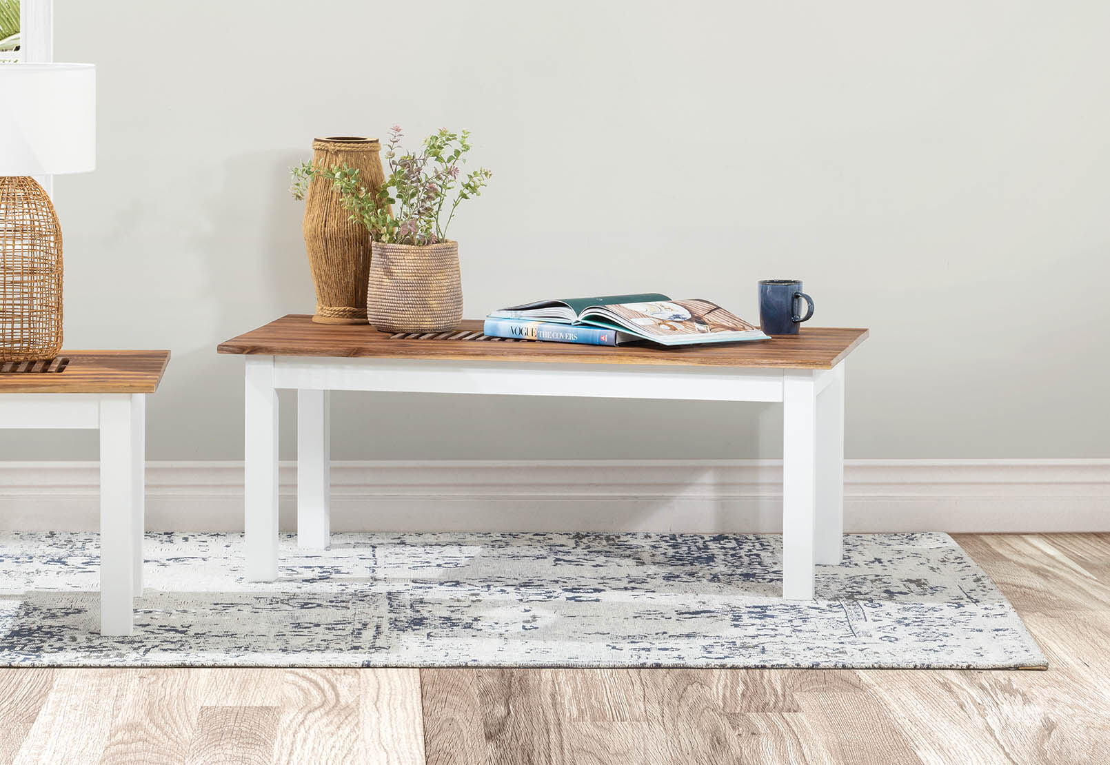 SANTO ANDRE COFFEE TABLE WHITE/PEWTER