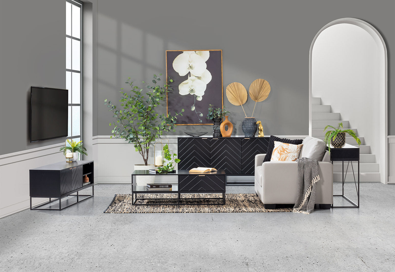 HARDING BLACK SOFA TABLE BLACK