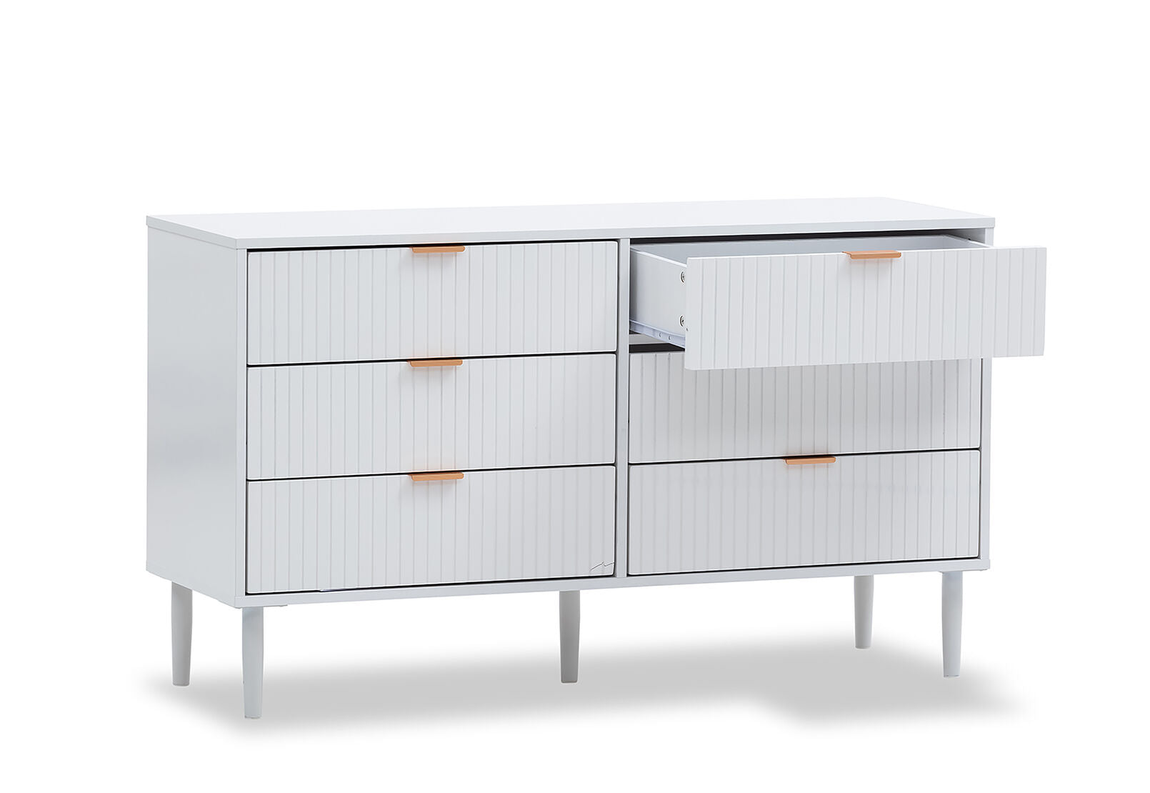HENSLEY WHITE 6 DRAWER DRESSER WHITE