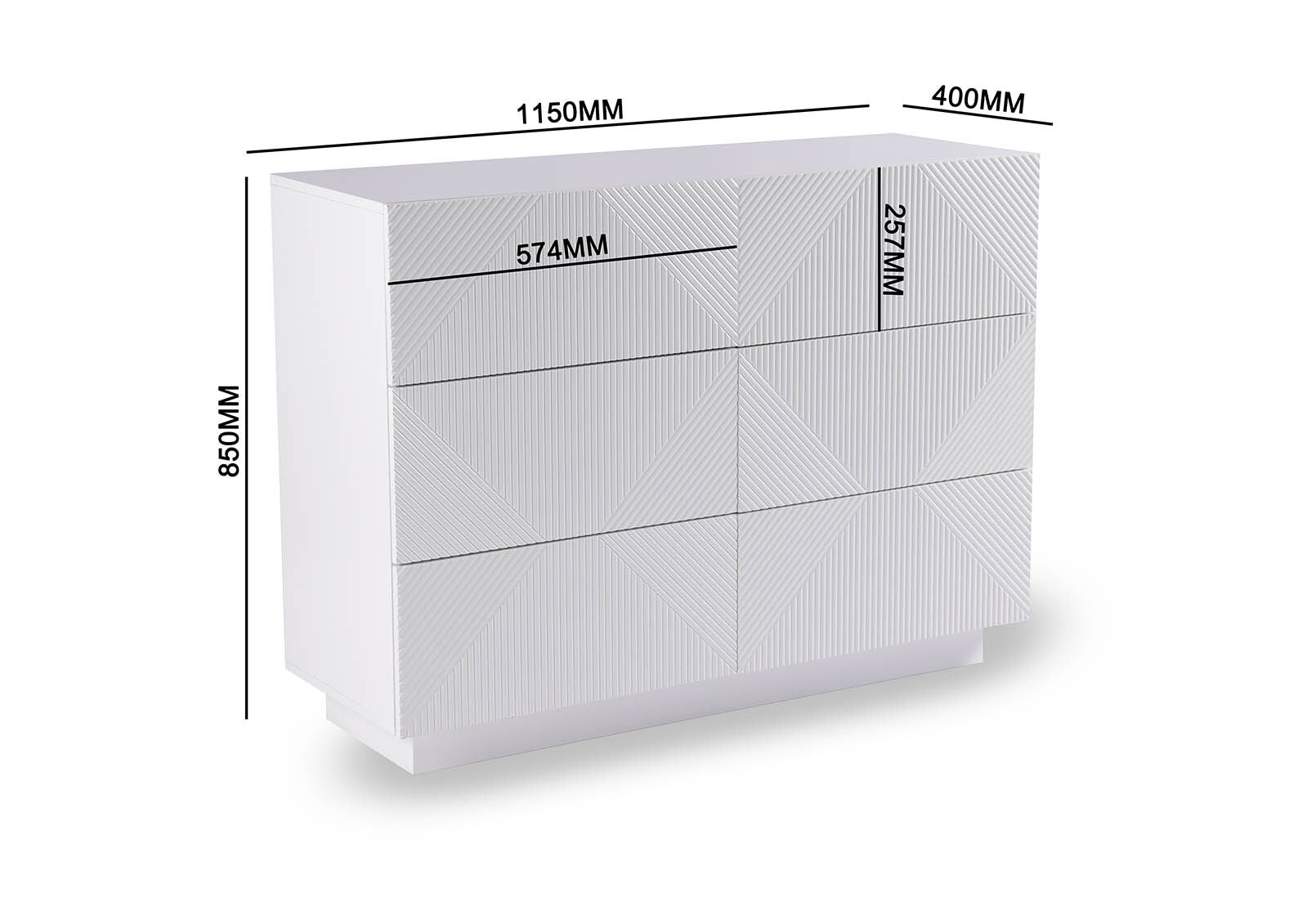 GATES WHITE 6 DRAWER DRESSER WHITE