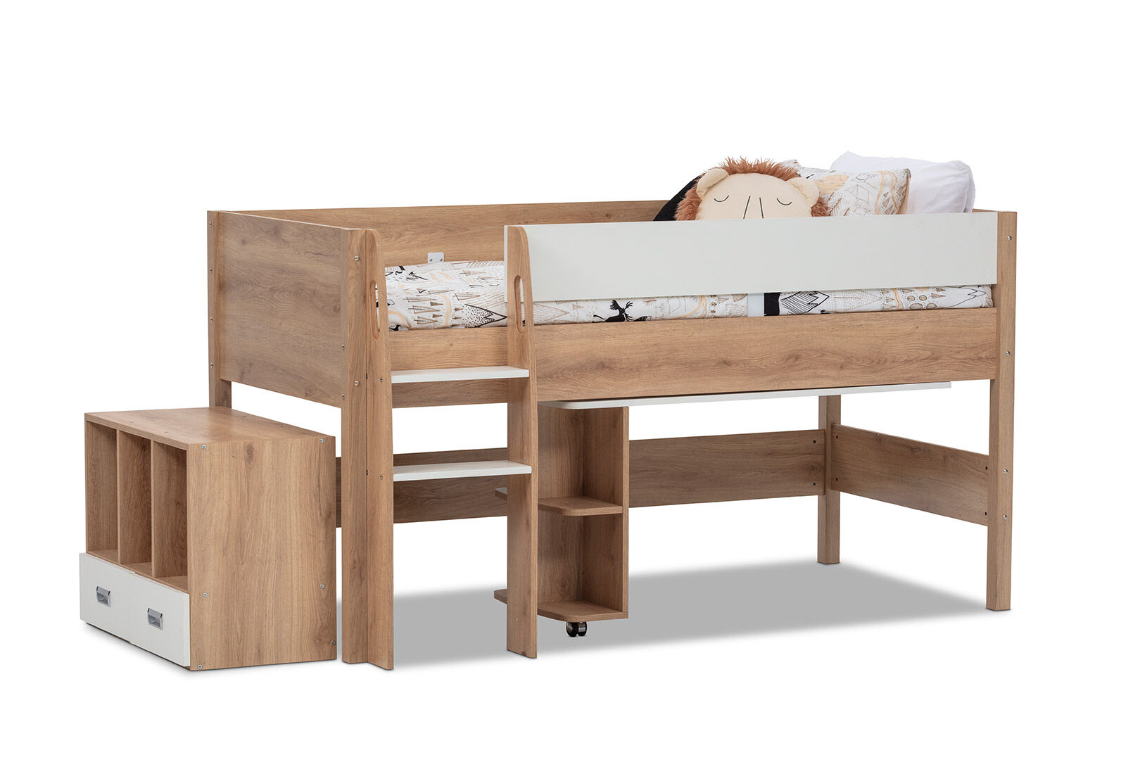 AKUNA LOFT BED WHITE/NATURAL