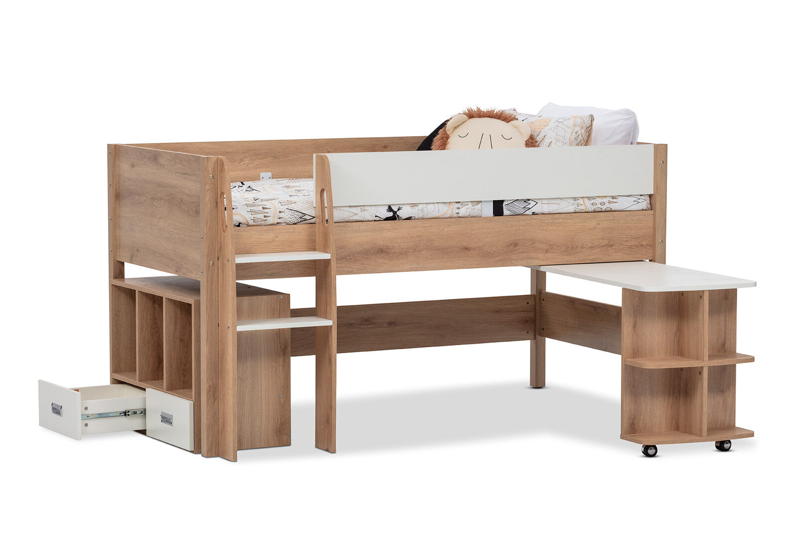 AKUNA LOFT BED WHITE/NATURAL