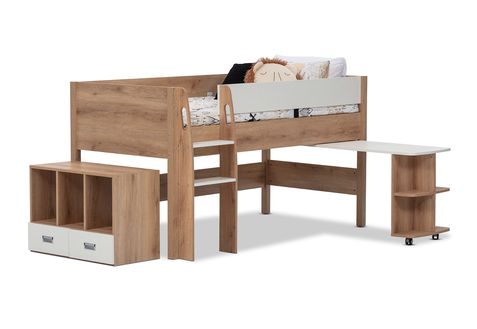 AKUNA LOFT BED WHITE/NATURAL