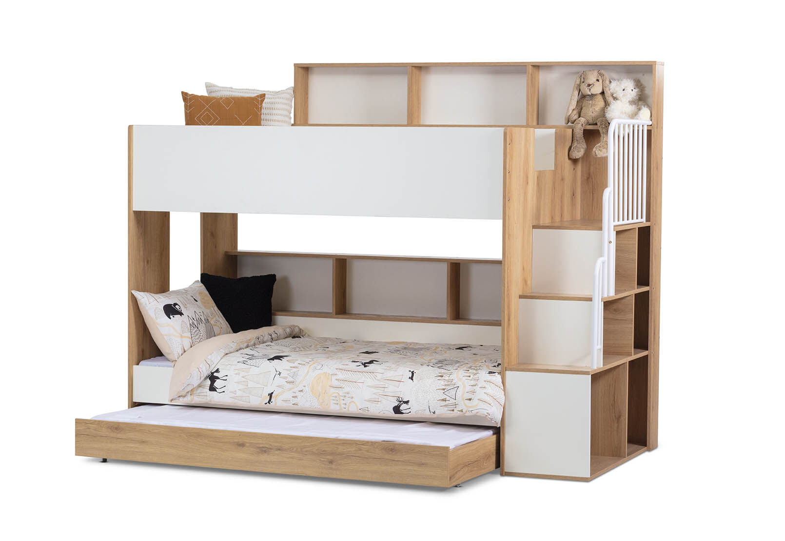 RYU DOUBLE BUNK BED WHITE/NATURAL