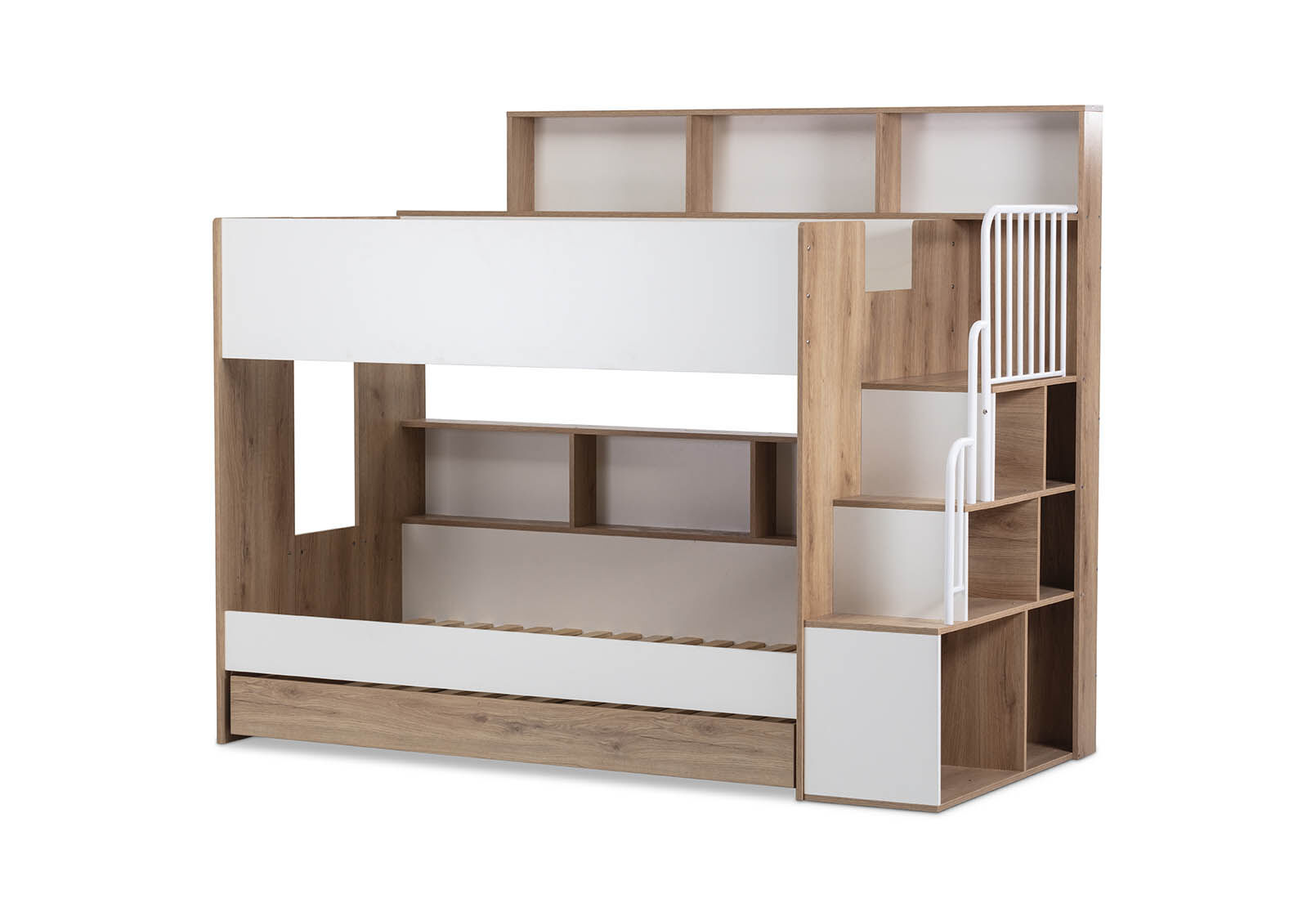RYU DOUBLE BUNK BED WHITE/NATURAL
