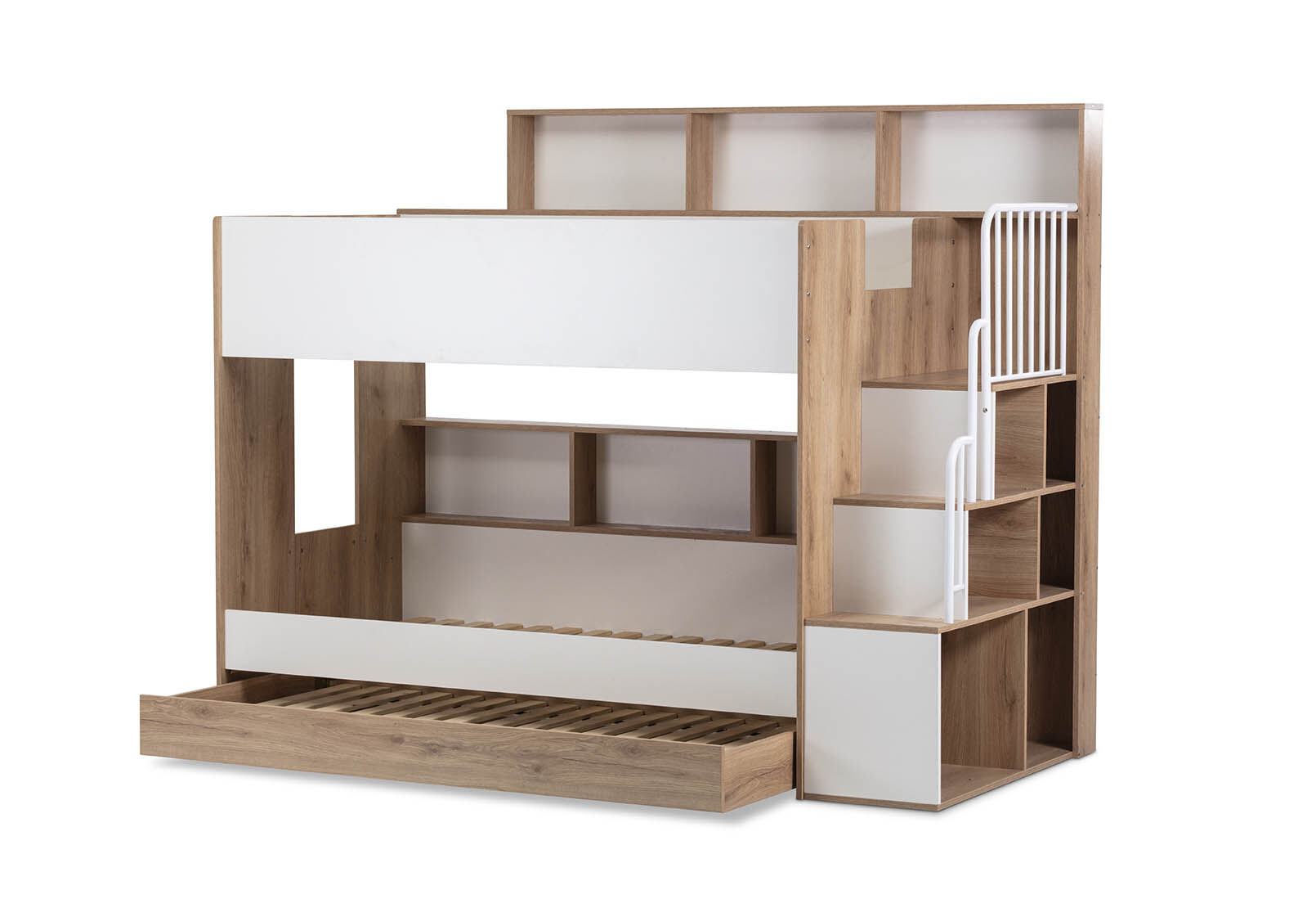RYU DOUBLE BUNK BED WHITE/NATURAL