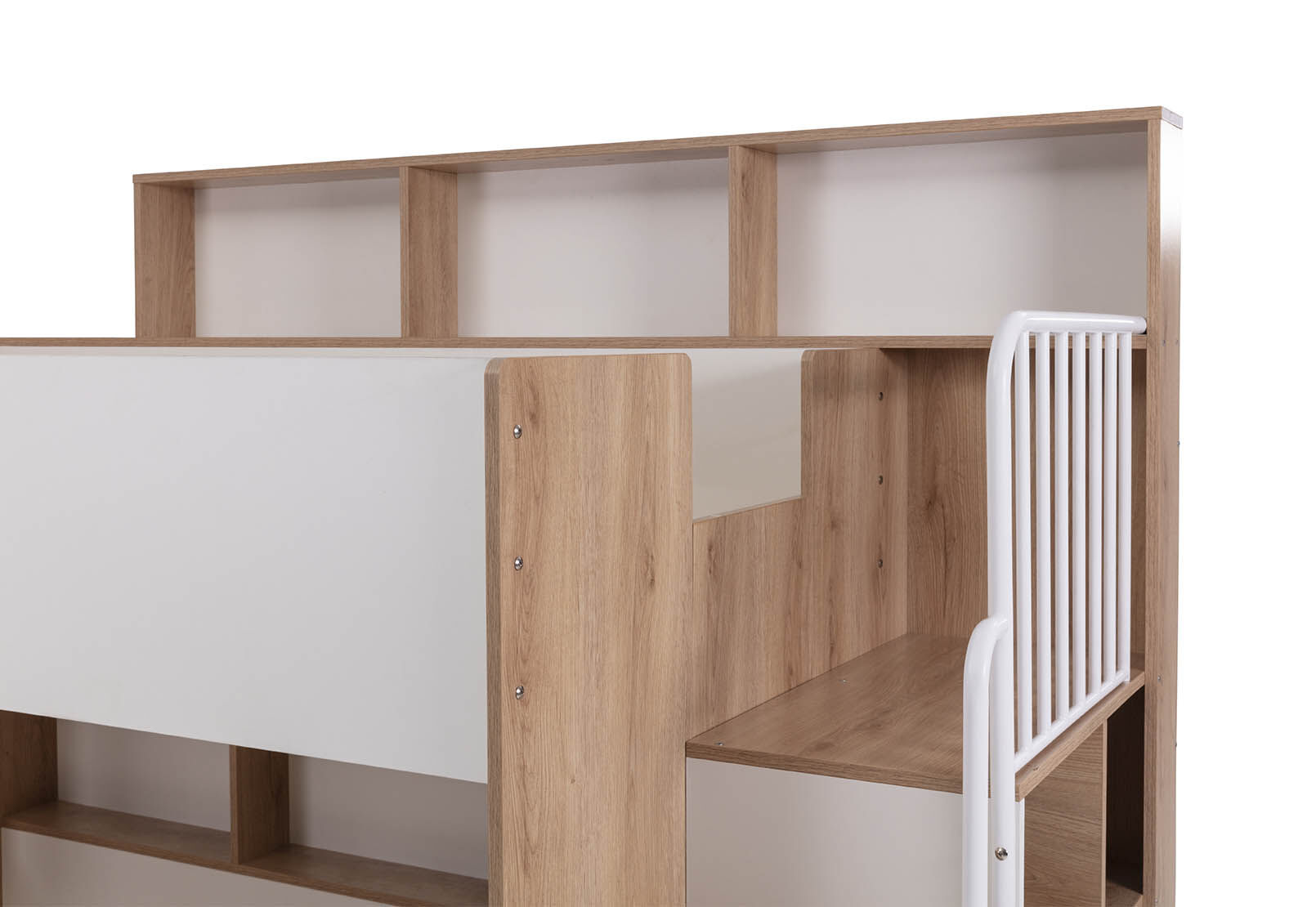 RYU DOUBLE BUNK BED WHITE/NATURAL