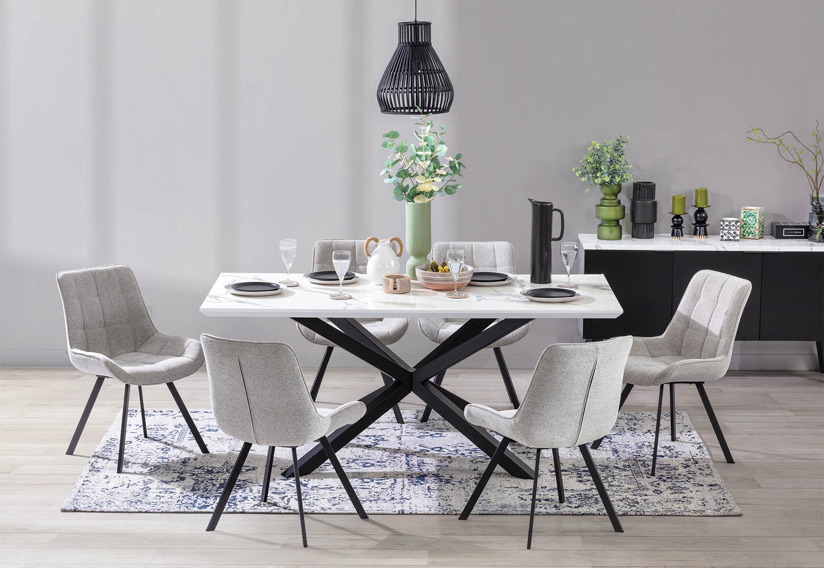 ARABELLA 7 PIECE DINING SUITE GREY