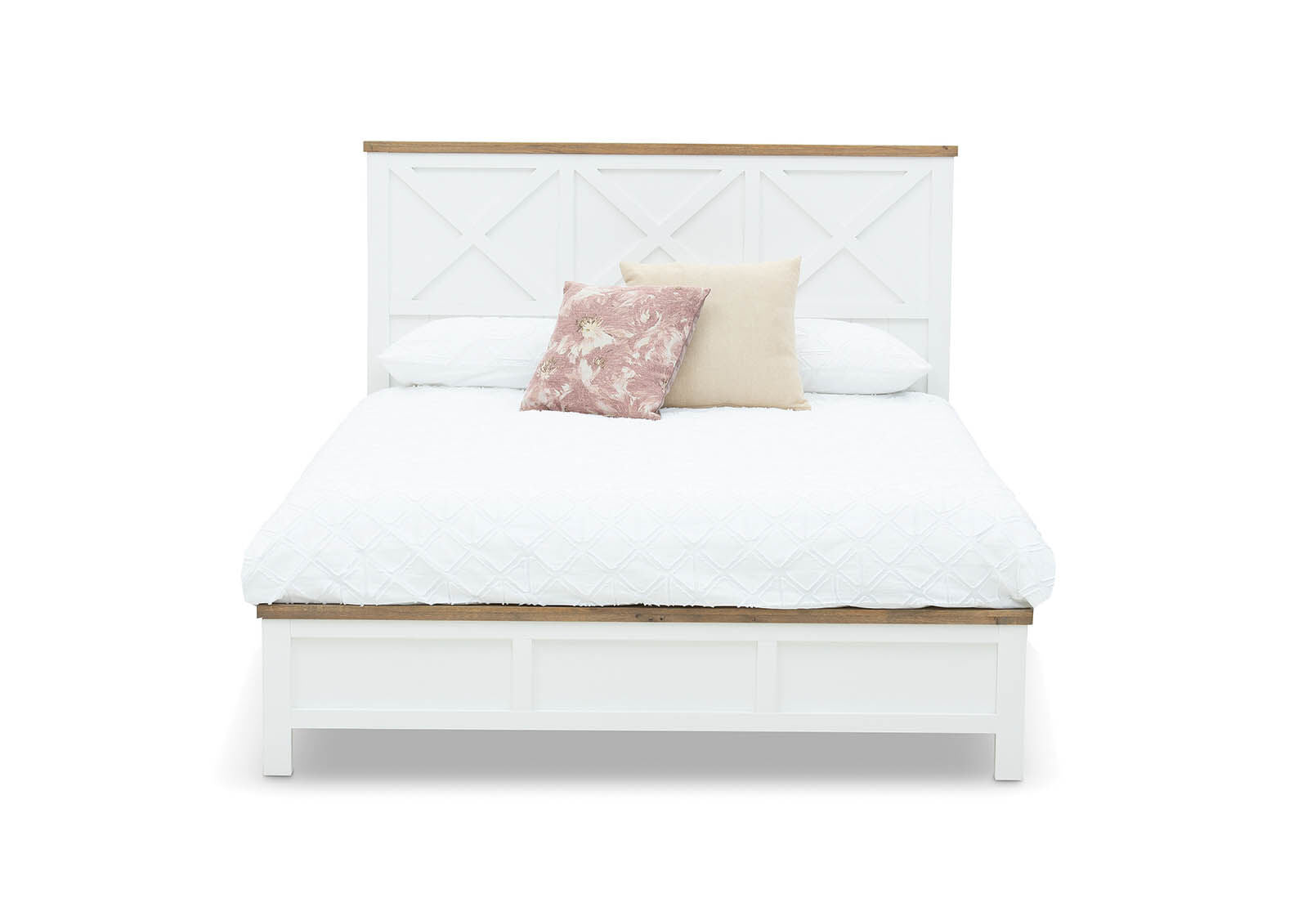 NORMANDY KING BED WHITE/OAK