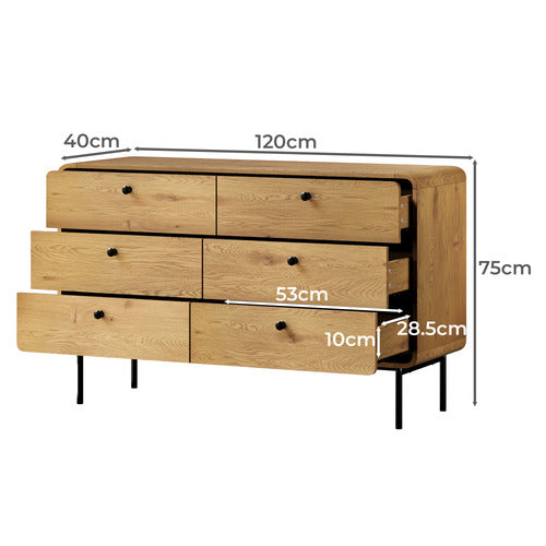 LIVING FUSION ASHBOURNE 6 DRAWER CHEST