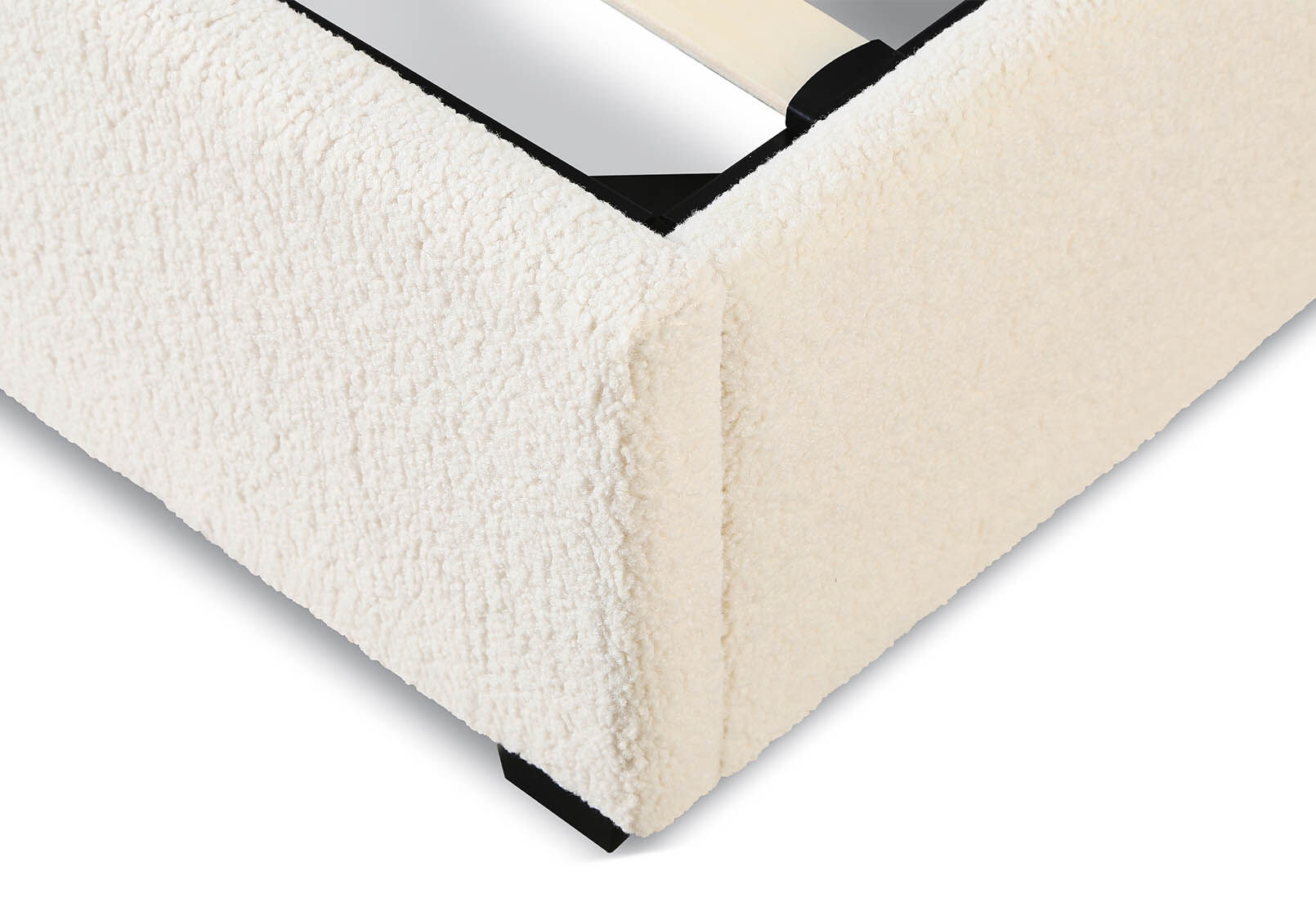 PAGOSA BOUCLE QUEEN LIFT BED WHITE