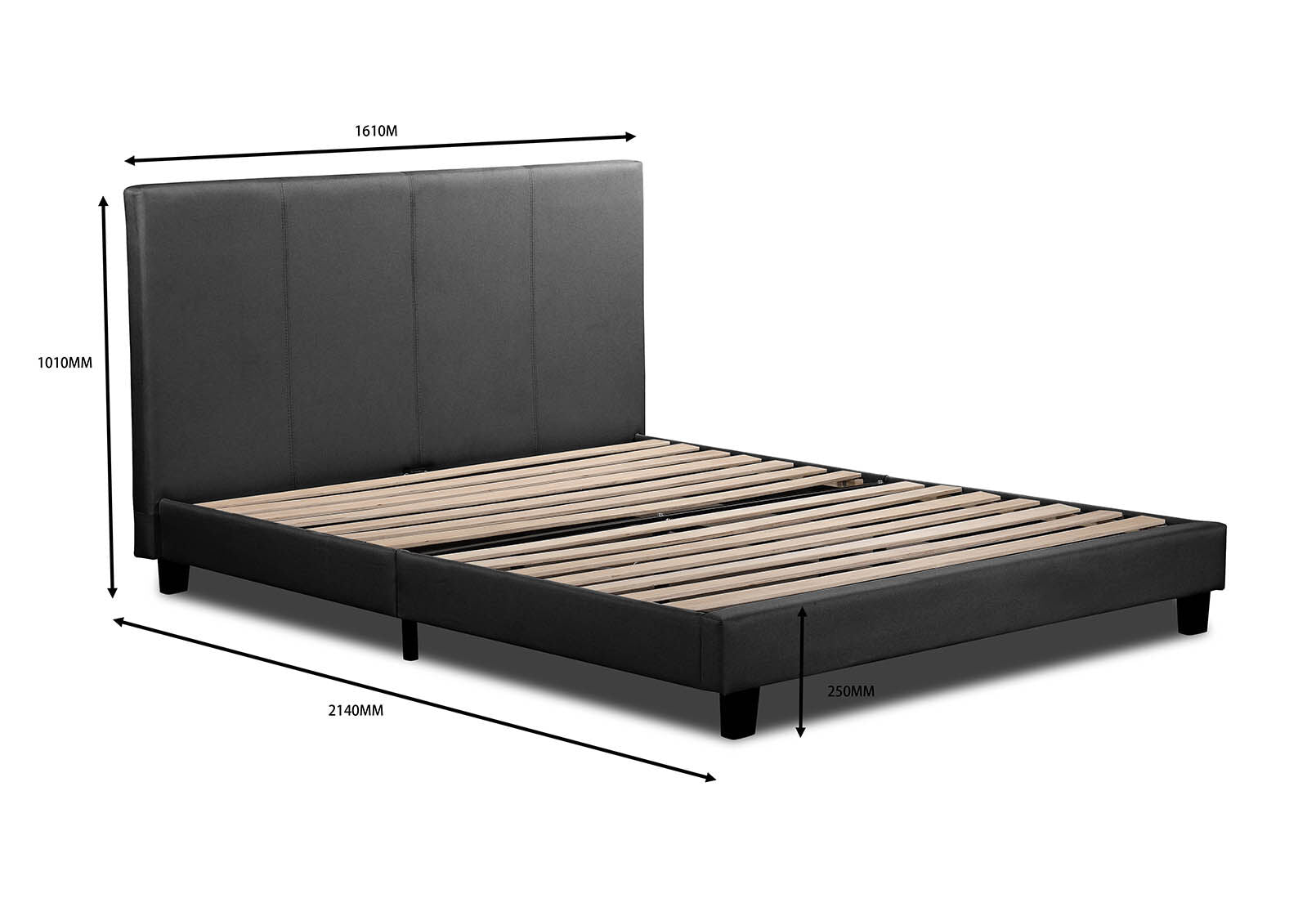 ROLLINS QUEEN BED CHARCOAL