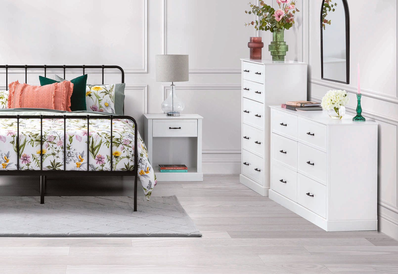 MYERS 6 DRAWER DRESSER WHITE