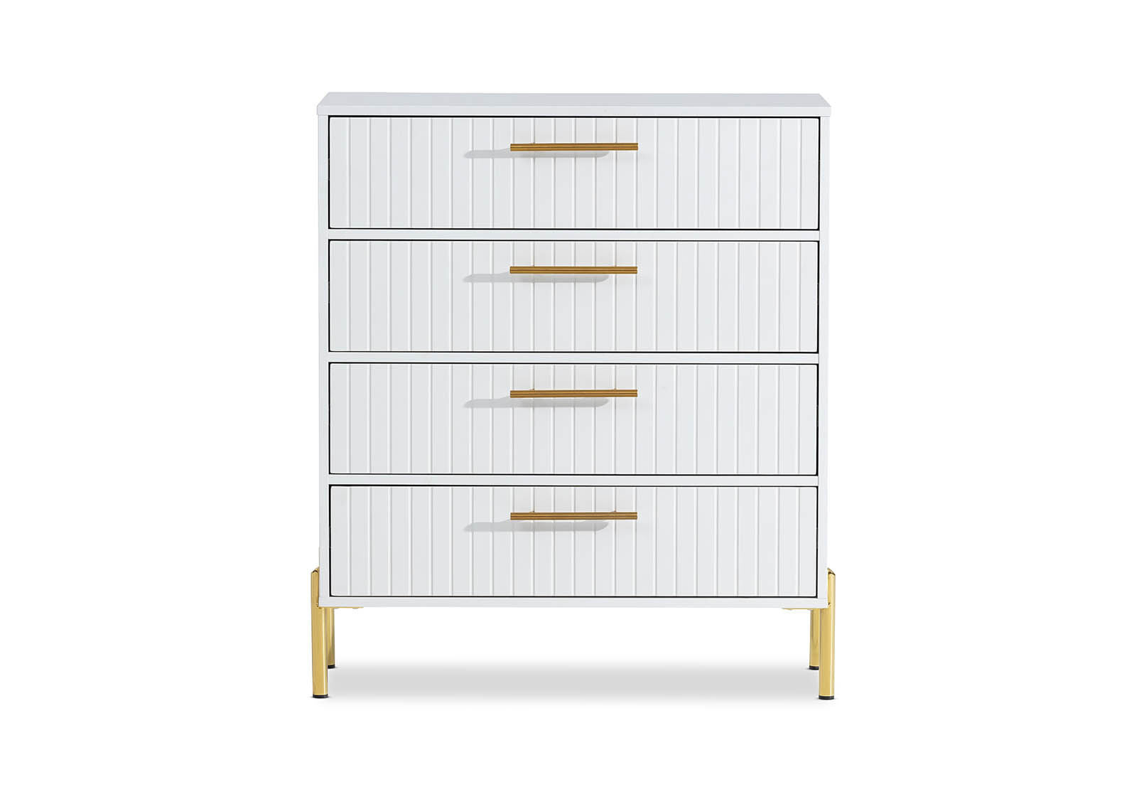DELGADO WHITE 4 DRAWER TALL CHEST WHITE