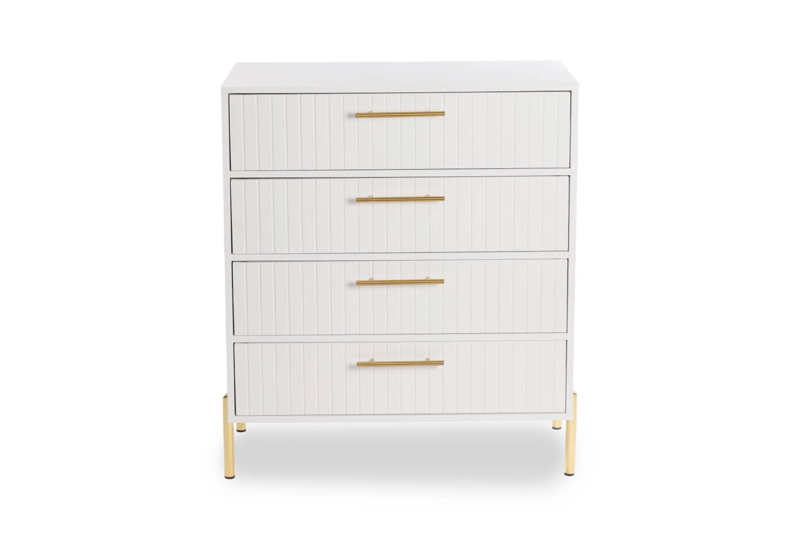 DELGADO WHITE 4 DRAWER TALL CHEST WHITE