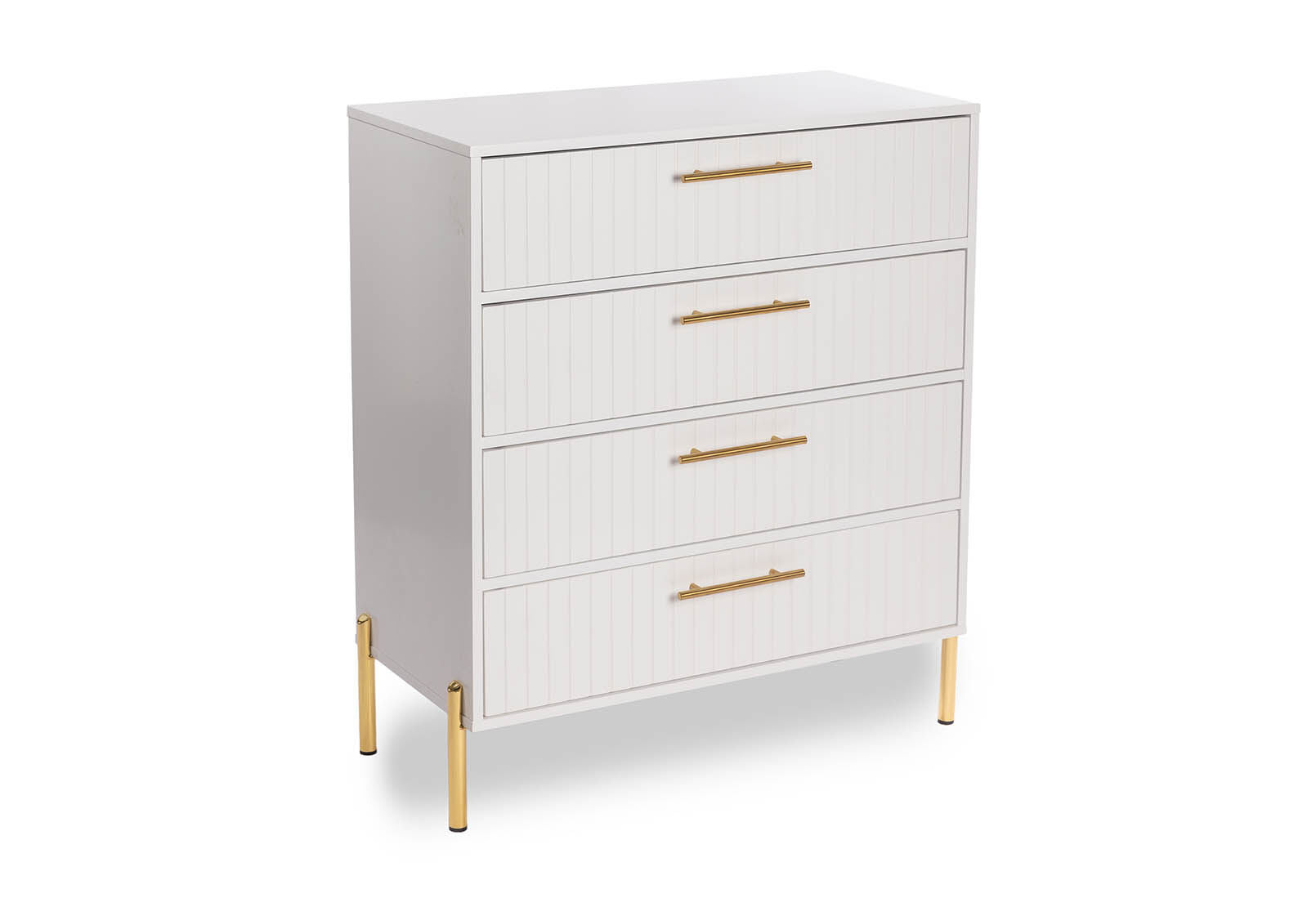 DELGADO WHITE 4 DRAWER TALL CHEST WHITE