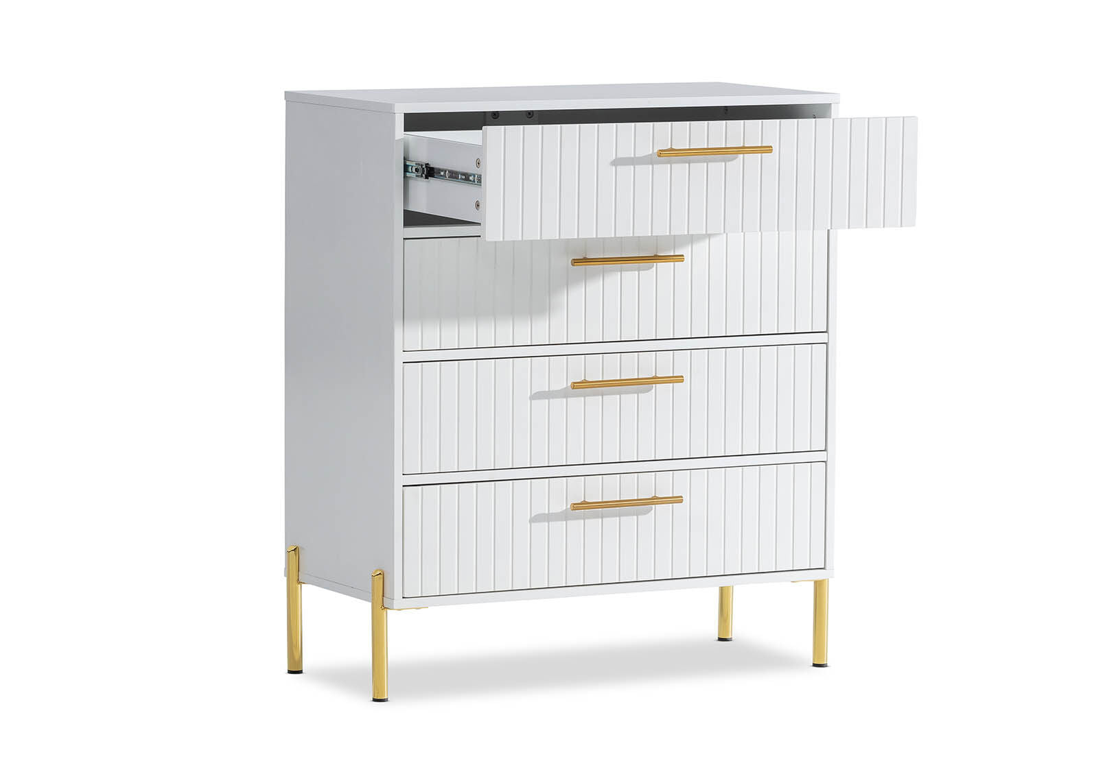DELGADO WHITE 4 DRAWER TALL CHEST WHITE