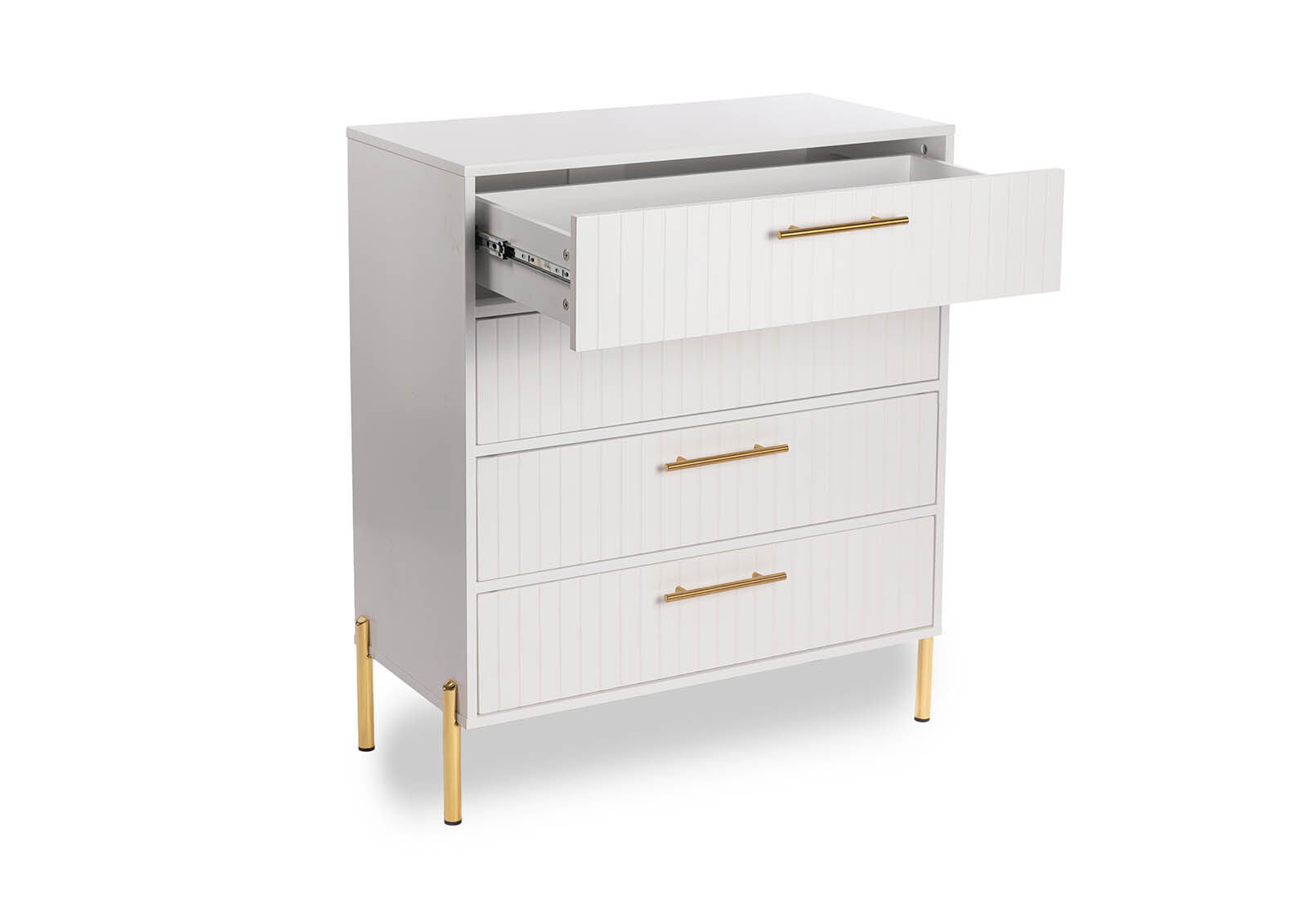 DELGADO WHITE 4 DRAWER TALL CHEST WHITE