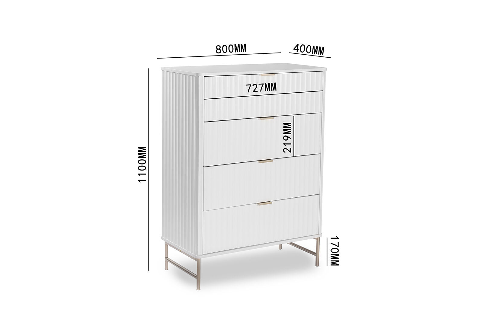 OSBORNE TALL CHEST WHITE