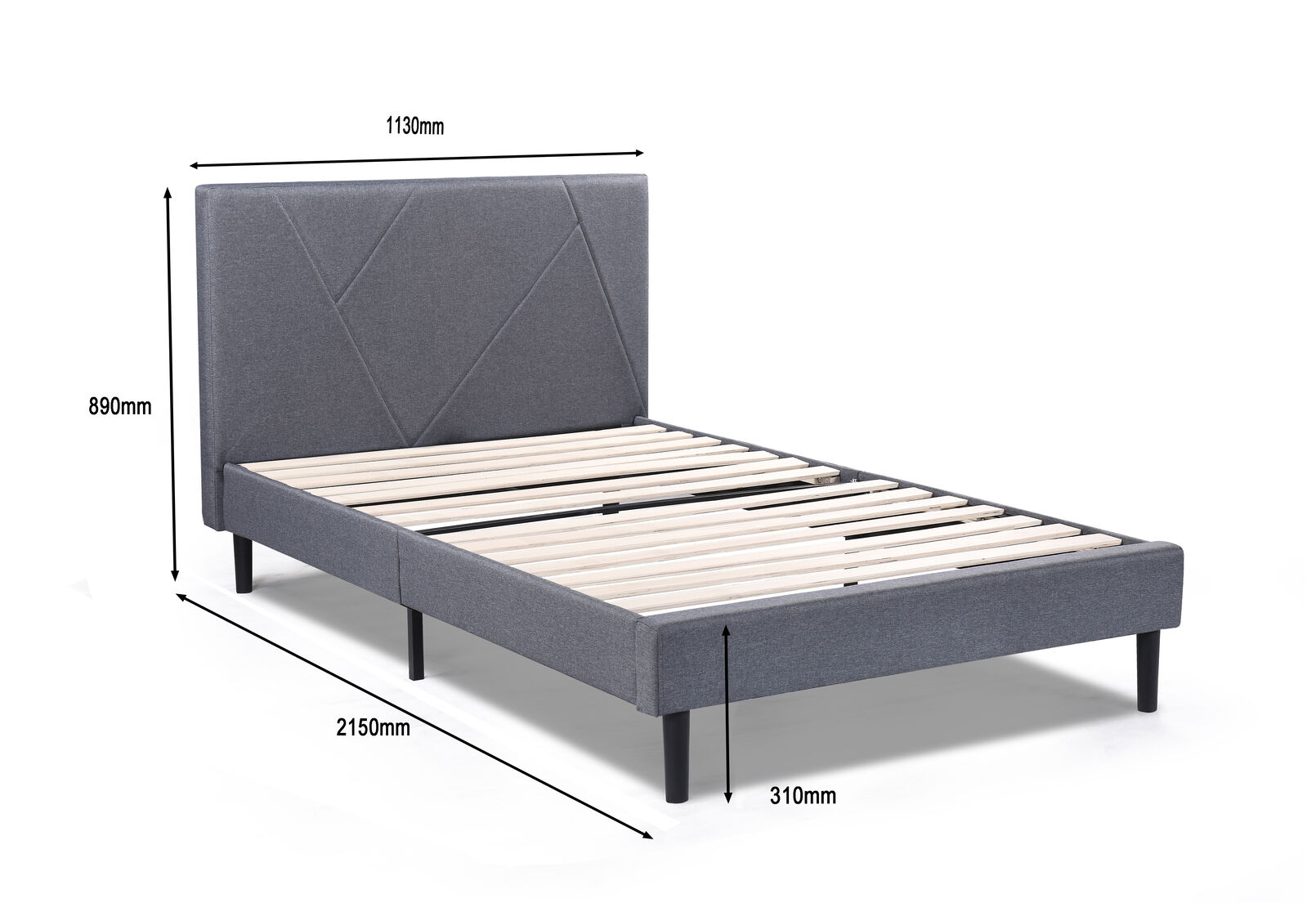 FRAZIER KING SINGLE BED DARK GREY