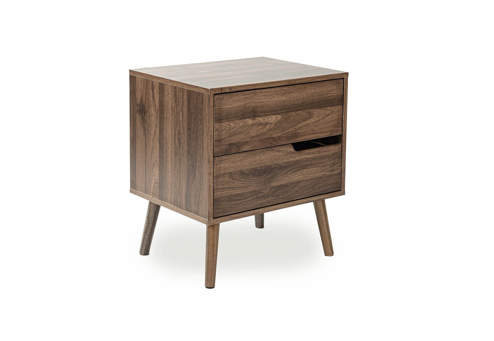 ERNEST 2 DRAWER BEDSIDE WALNUT