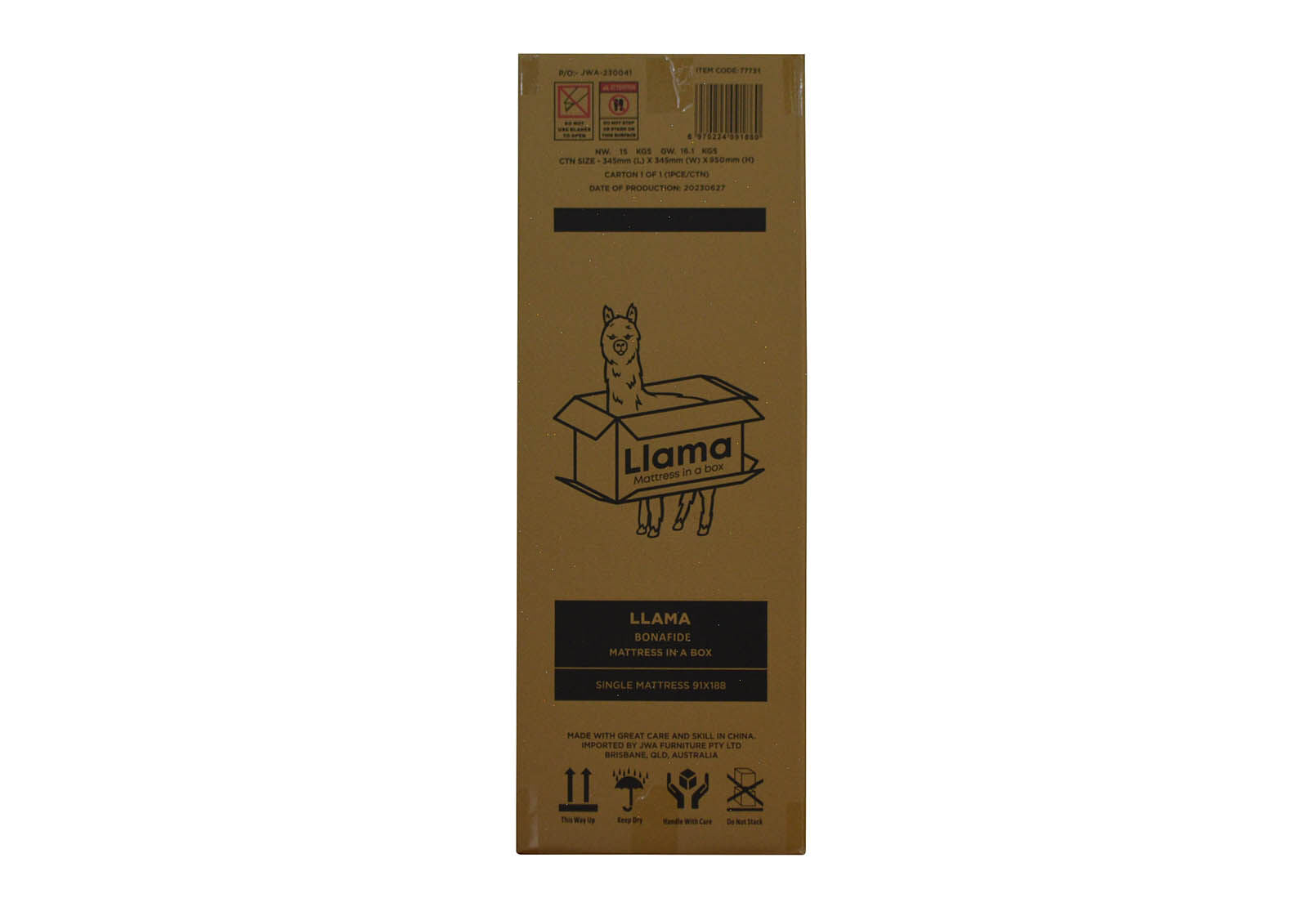 LLAMA BONAFIDE SINGLE MATTRESS WHITE