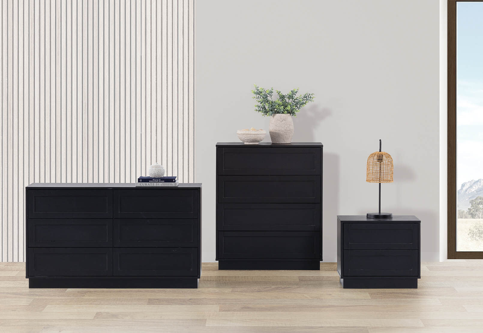 HUFFMAN 4 DRAWER TALL CHEST BLACK
