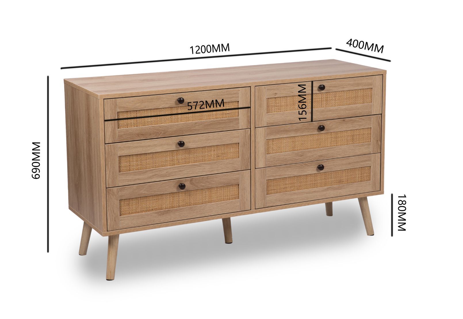 DAVILA 6 DRAWER DRESSER NATURAL