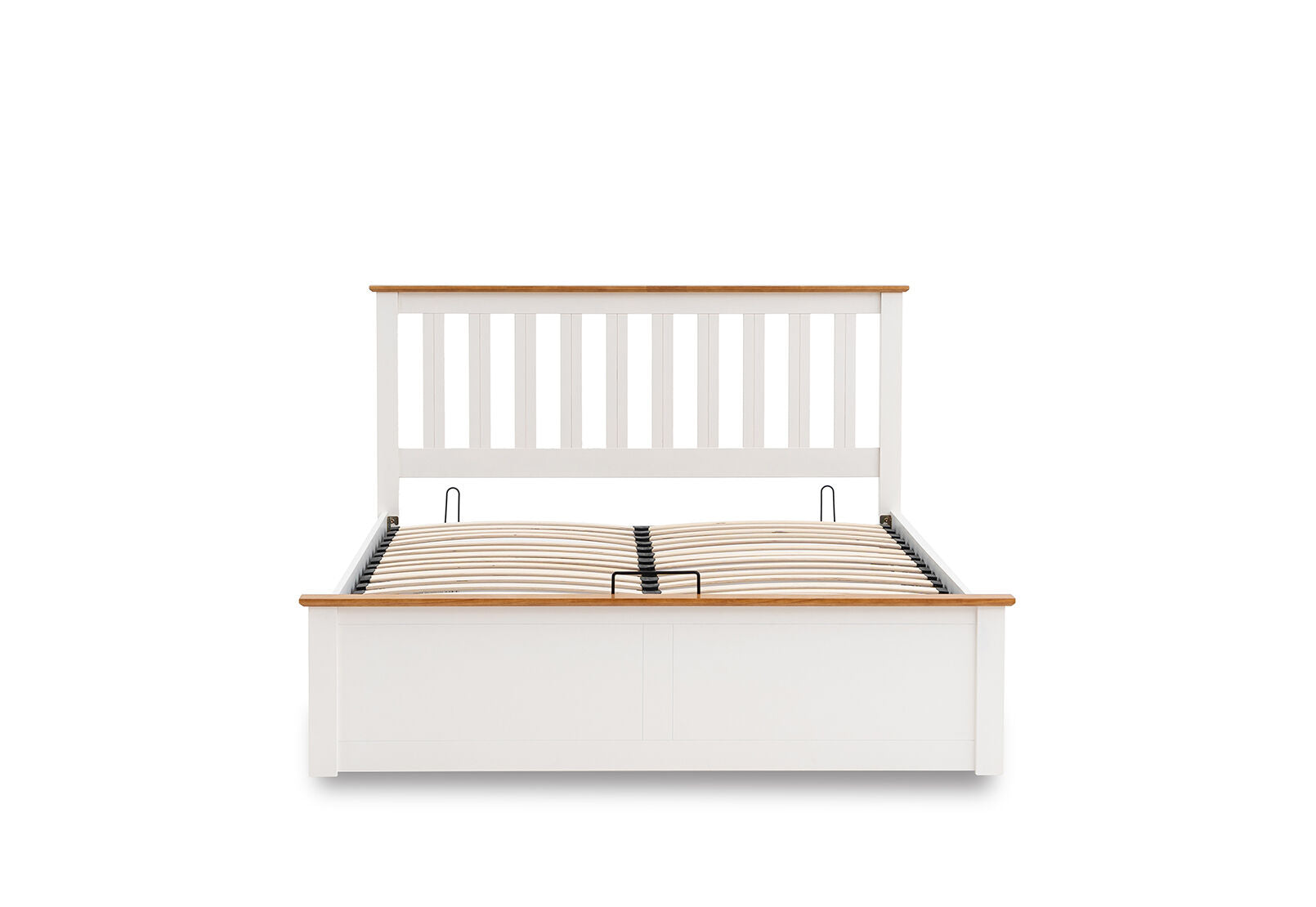 KIRK WHITE/NATURAL QUEEN LIFT BED WHITE/NATURAL