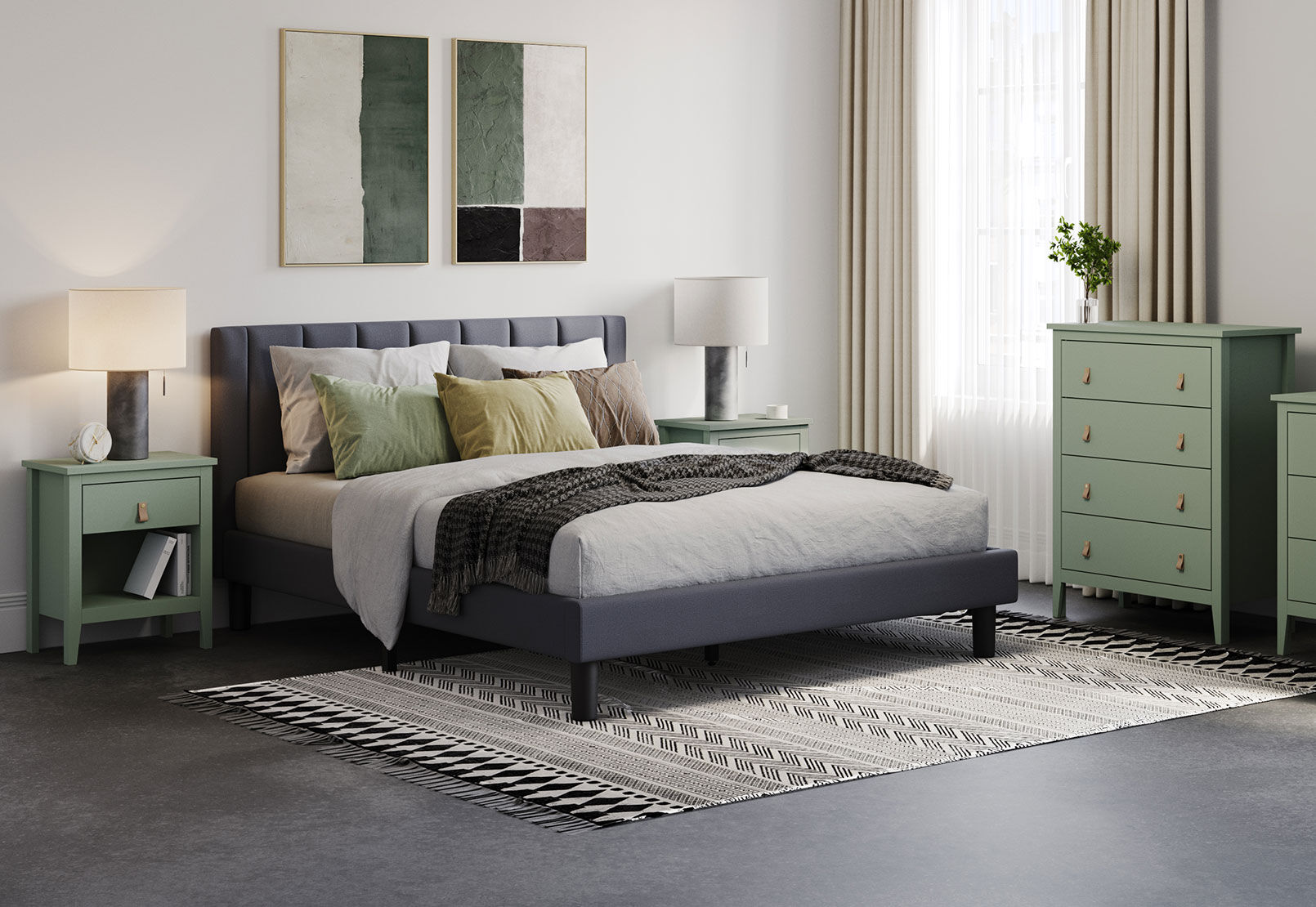 BISHOP KING BED GREY