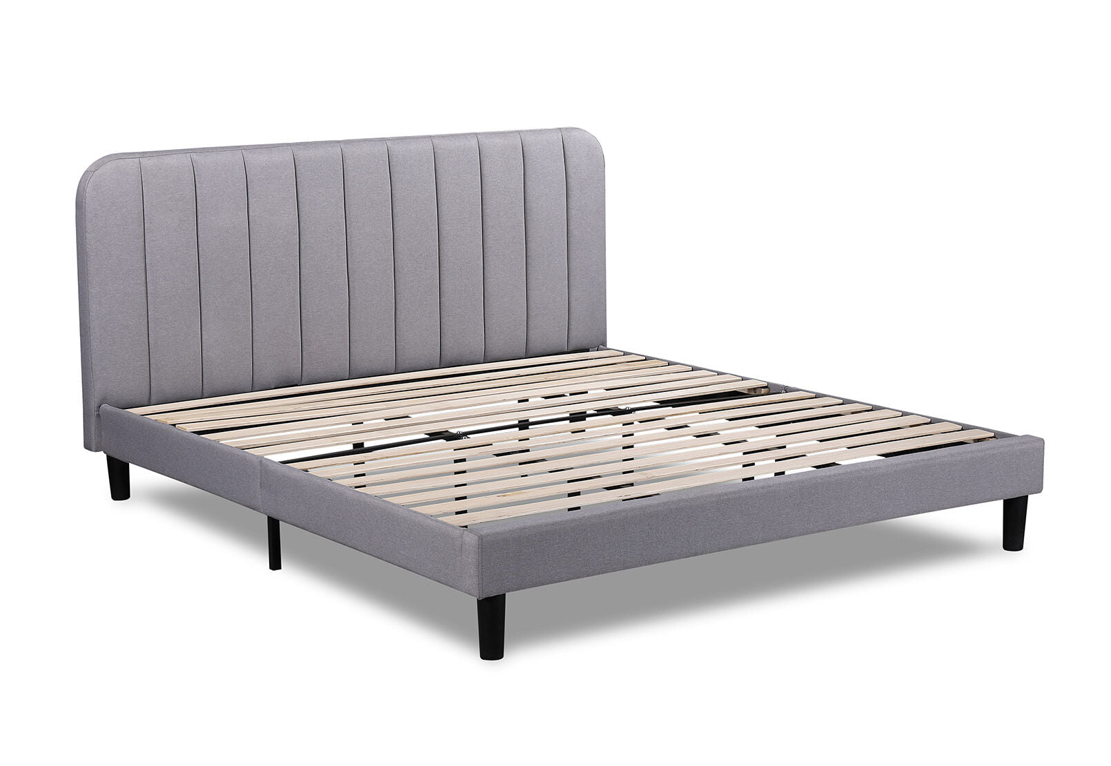 BRENNAN KING BED LIGHT GREY
