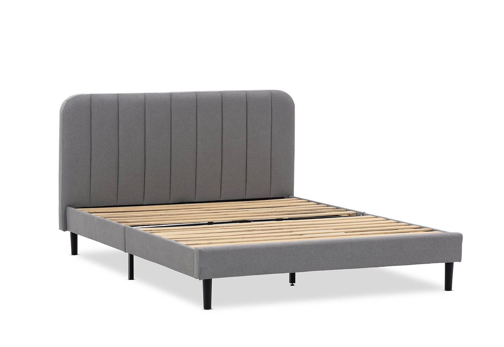 BRENNAN DOUBLE BED LIGHT GREY