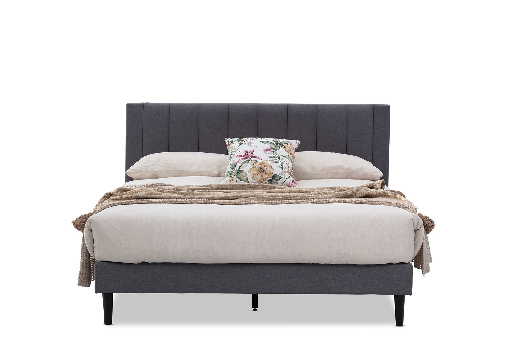 BISHOP DOUBLE BED GREY