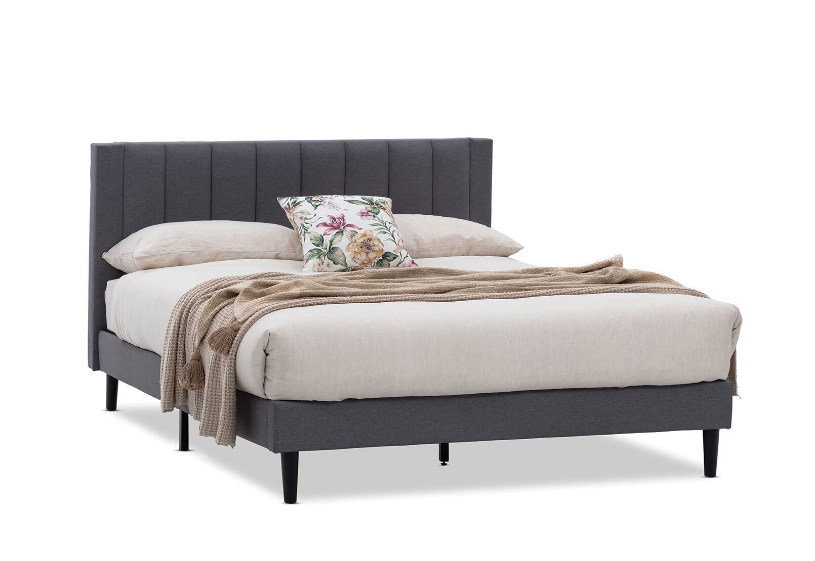 BISHOP DOUBLE BED GREY