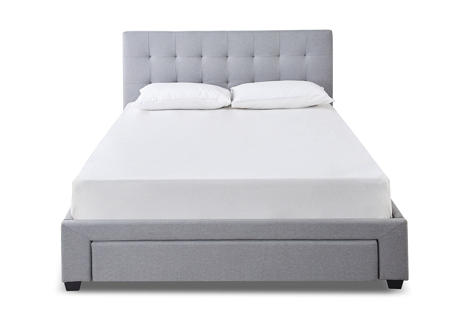 SOUTHAMPTON QUEEN BED WITH DRAWER LIGHT GREY