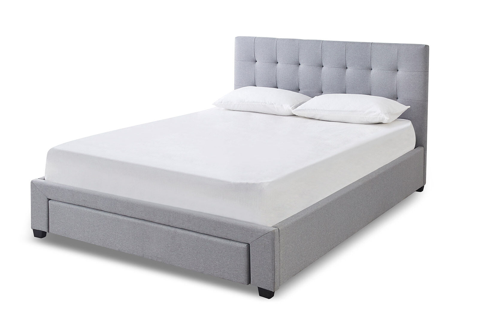 SOUTHAMPTON QUEEN BED WITH DRAWER LIGHT GREY