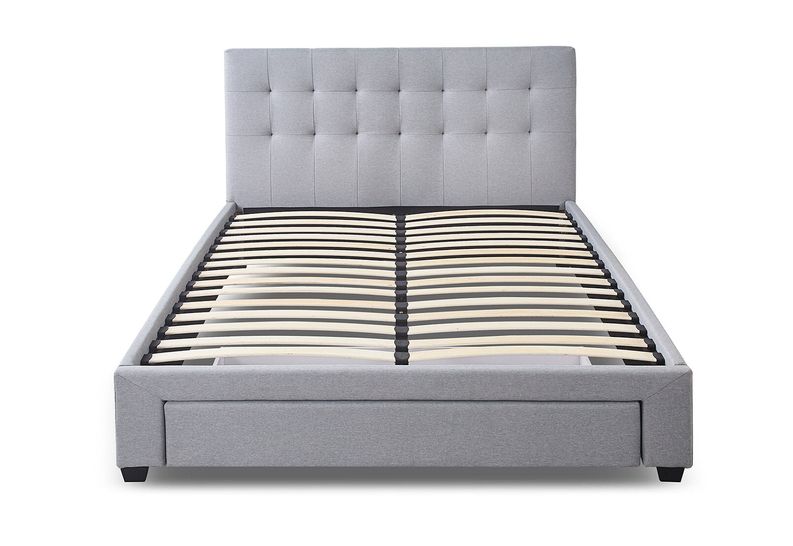 SOUTHAMPTON QUEEN BED WITH DRAWER LIGHT GREY