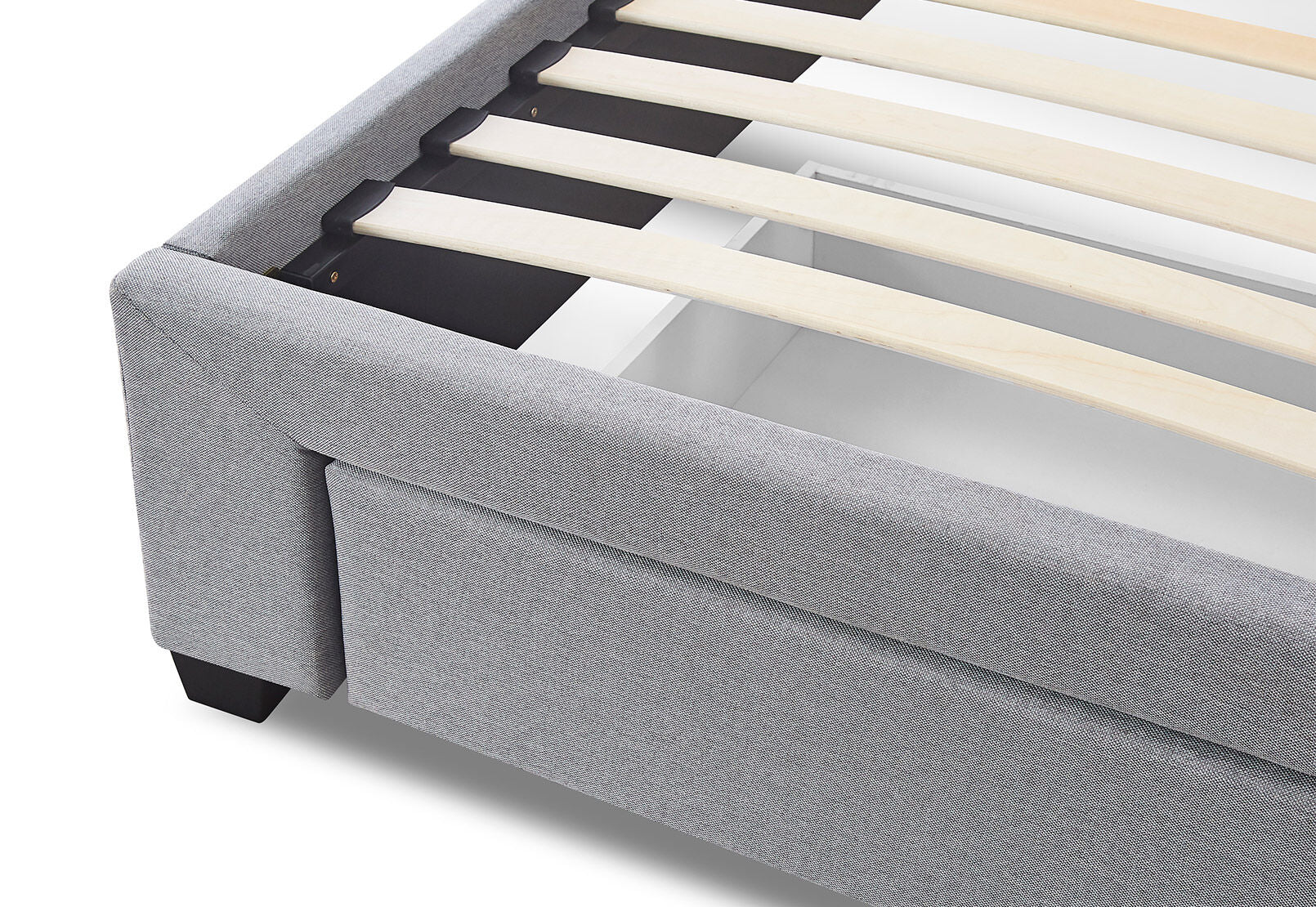 SOUTHAMPTON QUEEN BED WITH DRAWER LIGHT GREY