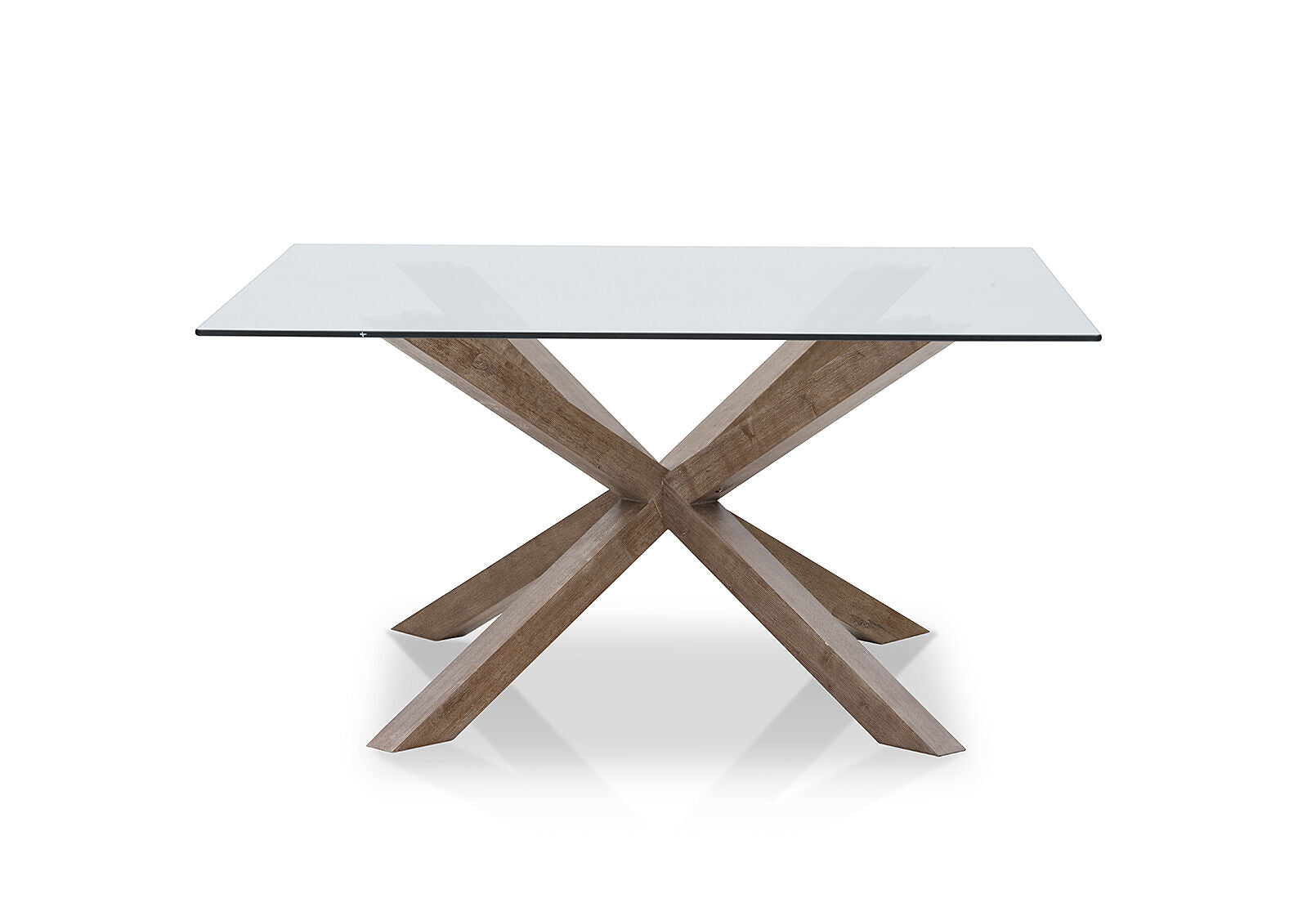 PROMENADE SQUARE GLASS TOP DINING TABLE PEWTER
