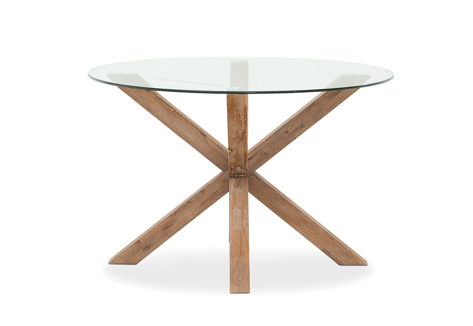 PROMENADE 1200 ROUND GLASS TOP DINING TABLE PEWTER