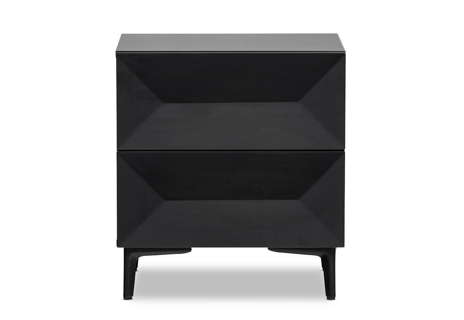 MILANA 2 DRAWER BEDSIDE BLACK