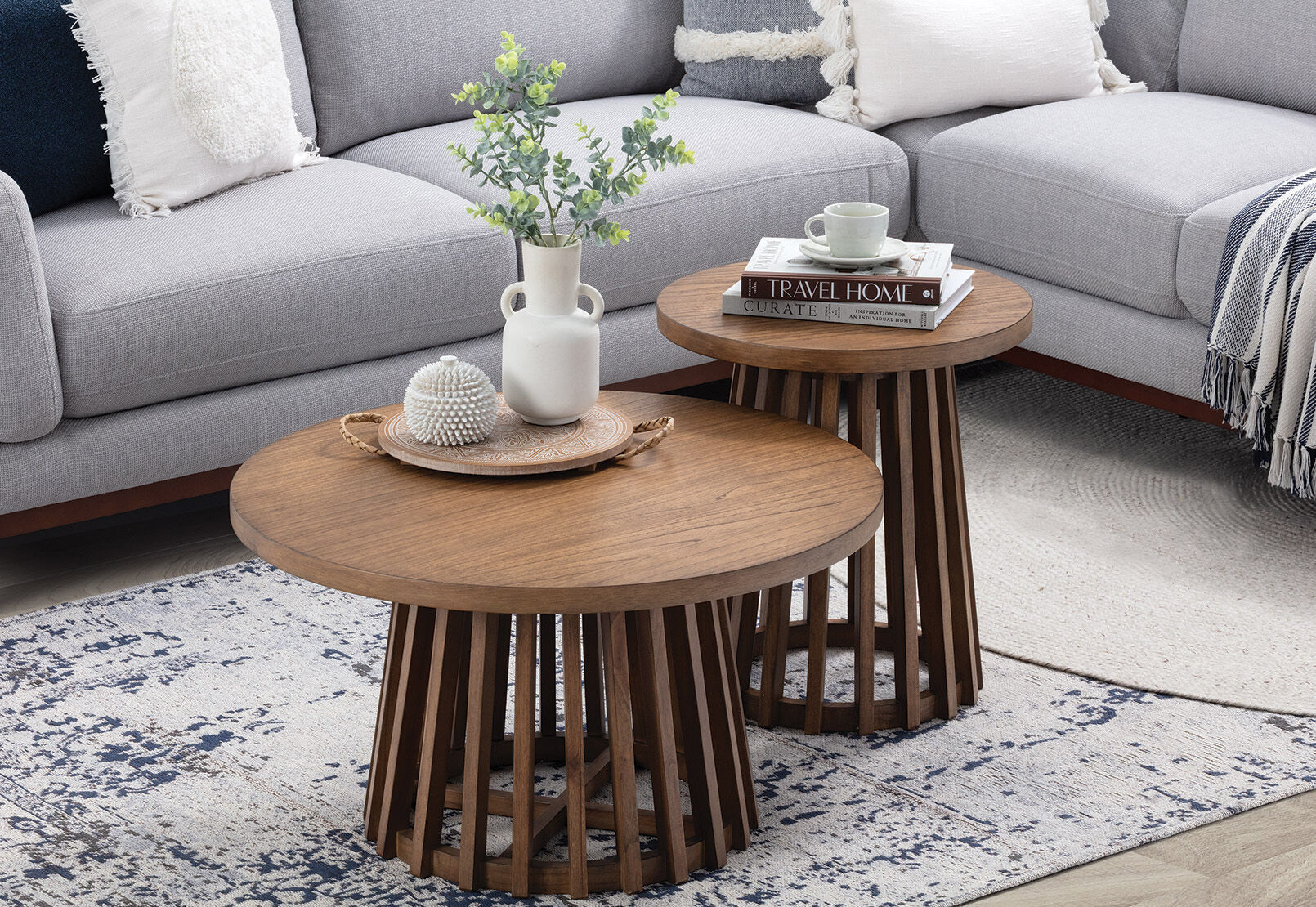 TORENTO ROUND COFFEE TABLE WALNUT