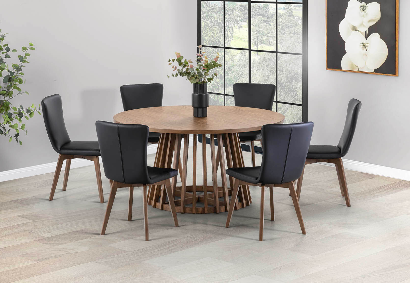 TORENTO 1500 ROUND DINING TABLE WALNUT