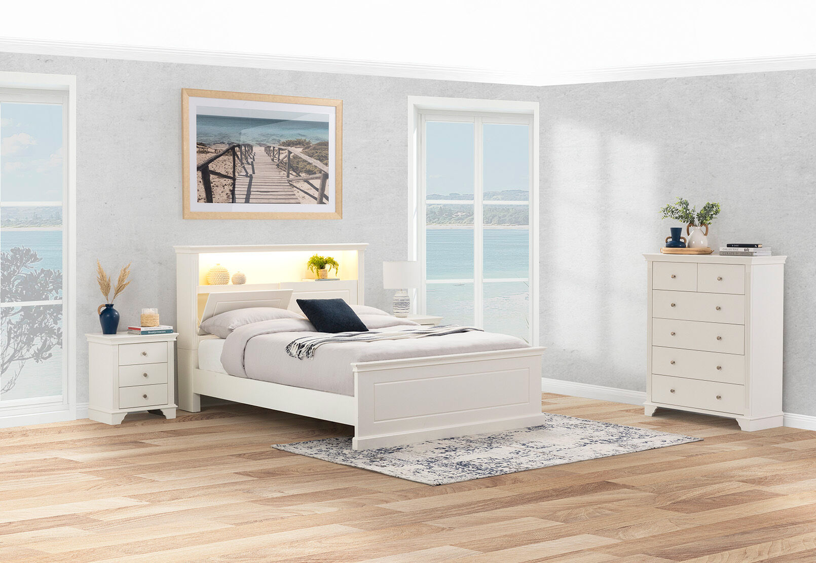 KULA QUEEN BED WHITE
