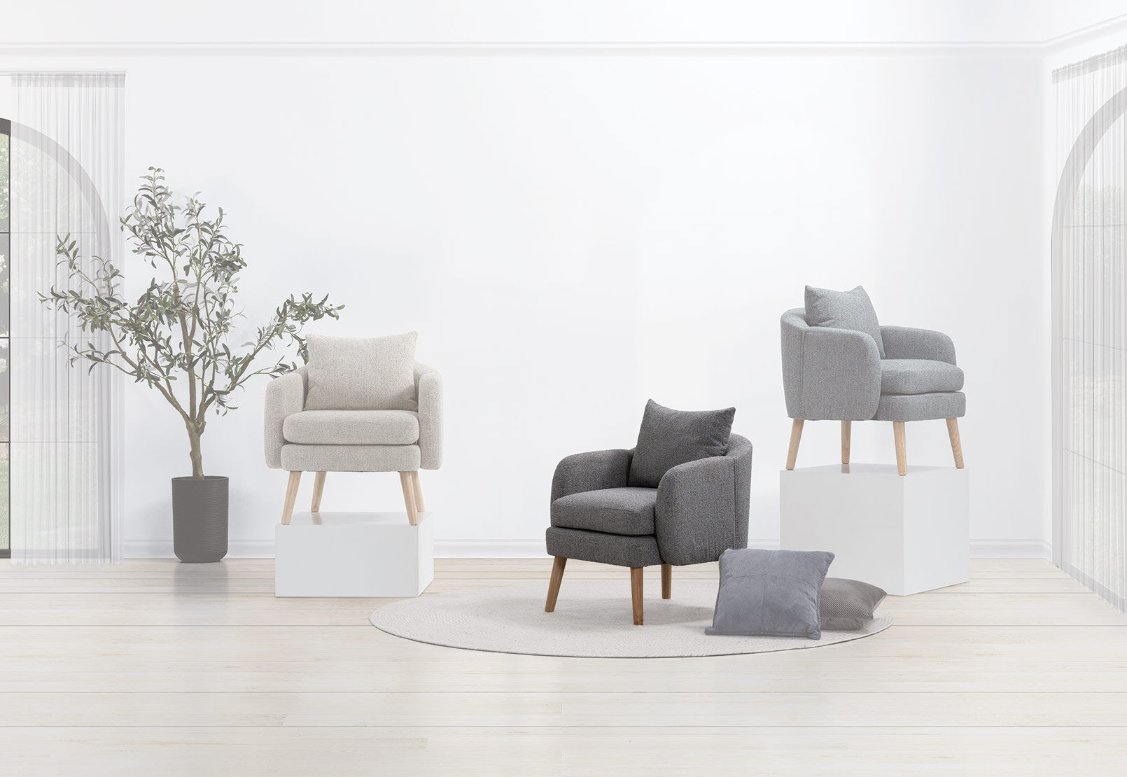 GALICIA ACCENT CHAIR DARK GREY